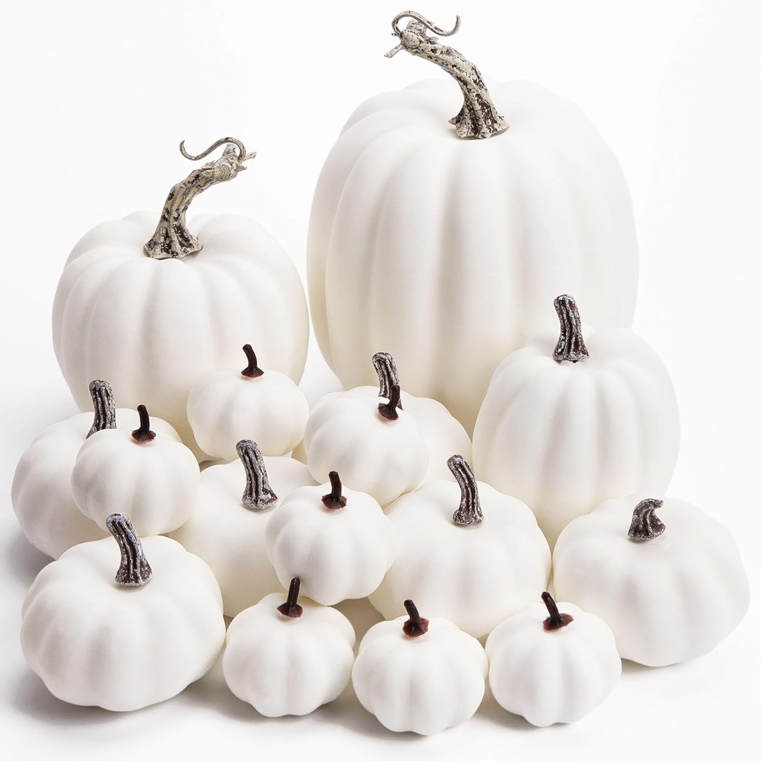 DomeStar Artificial White Pumpkins 16PCS