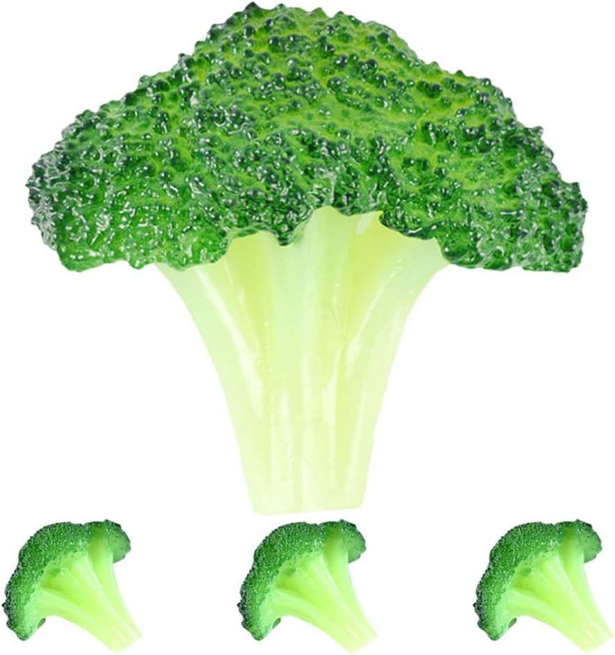 VOSAREA 4Pcs Artificial Broccoli for Home Kitchen Decor