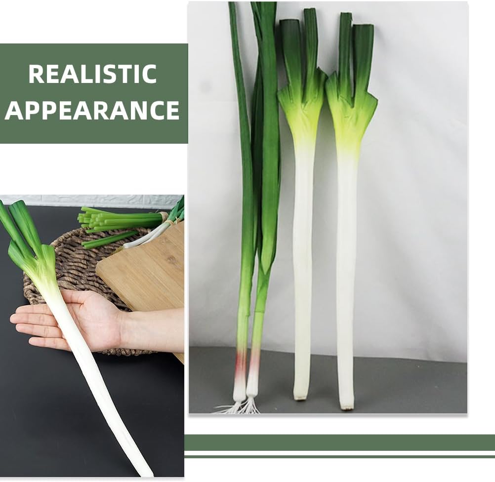 LUOZZY Artificial Green Onion Model Realistic Fake Scallion Photo Prop