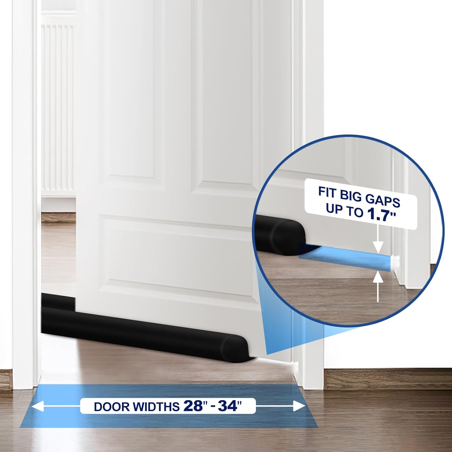 MAXTID Door Draft Stopper Large 34 Inch Black
