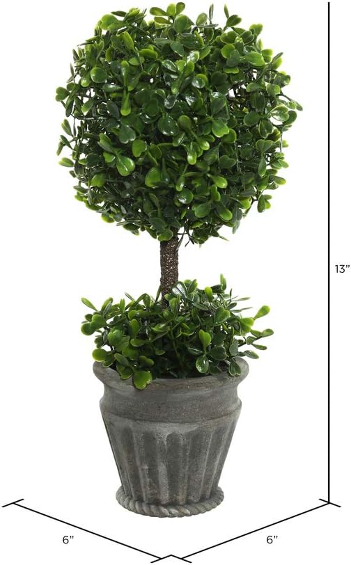 Vickerman 13 Inch Artificial Boxwood Topiary in Pot