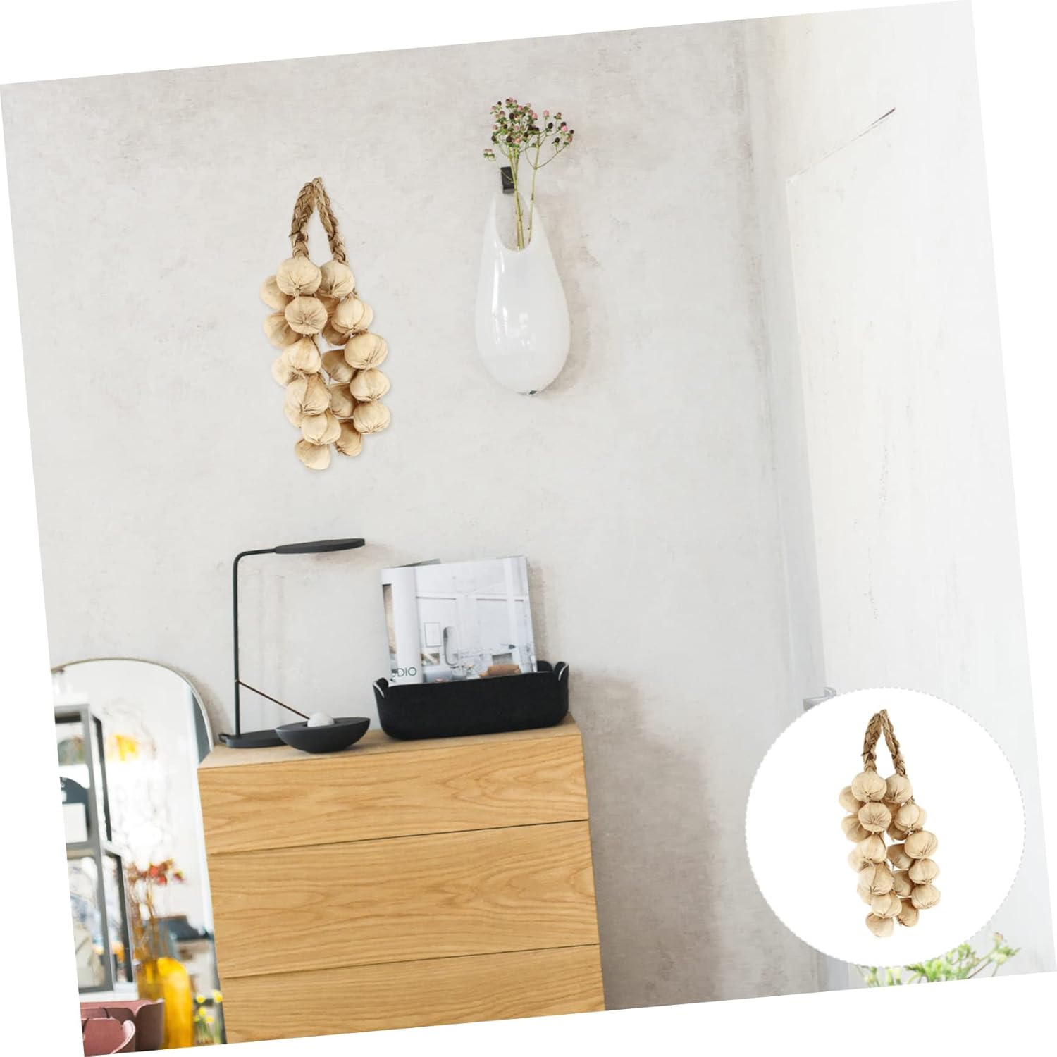 Luxshiny 4pcs Hanging Garlic Artificial Vegetable Decor Pendants