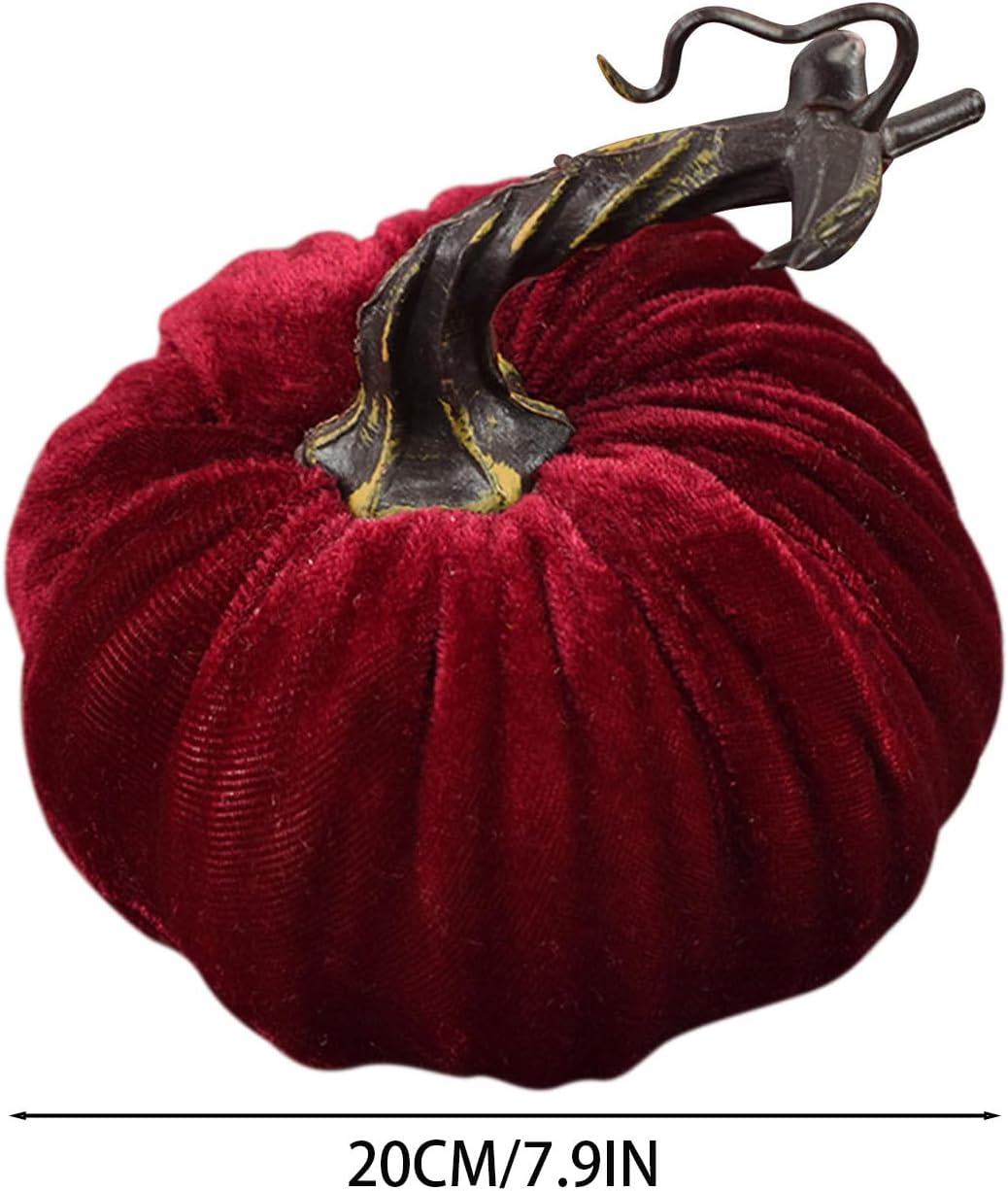 Thanksgiving Decorations Artificial Velvet Pumpkins