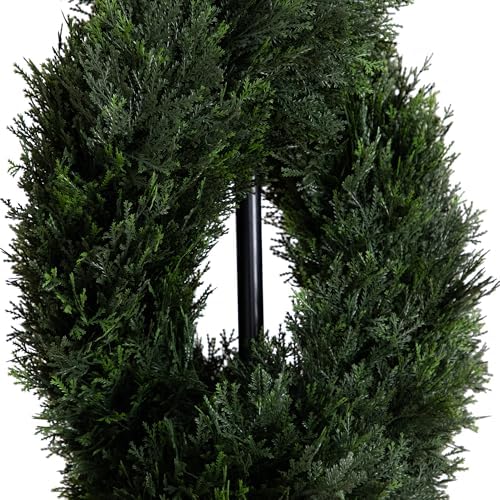 Nearly Natural 8ft Double Pond Cypress Spiral Topiary UV Resistant