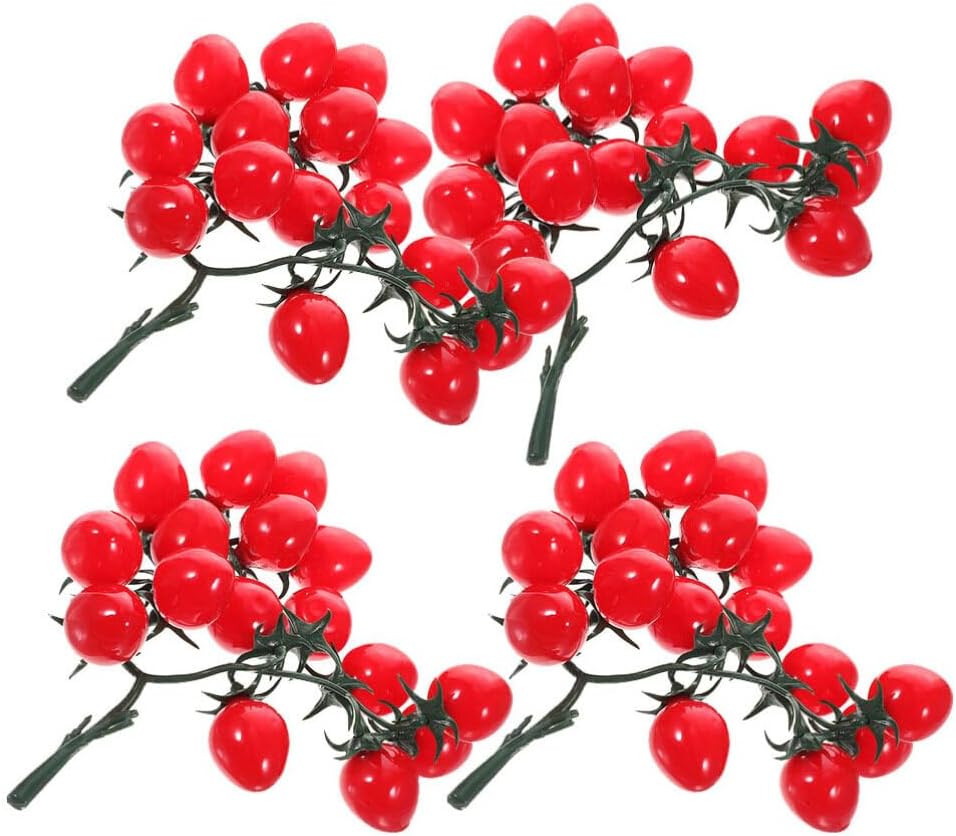 Alipis Artificial Red Cherry Tomatoes Decor Props