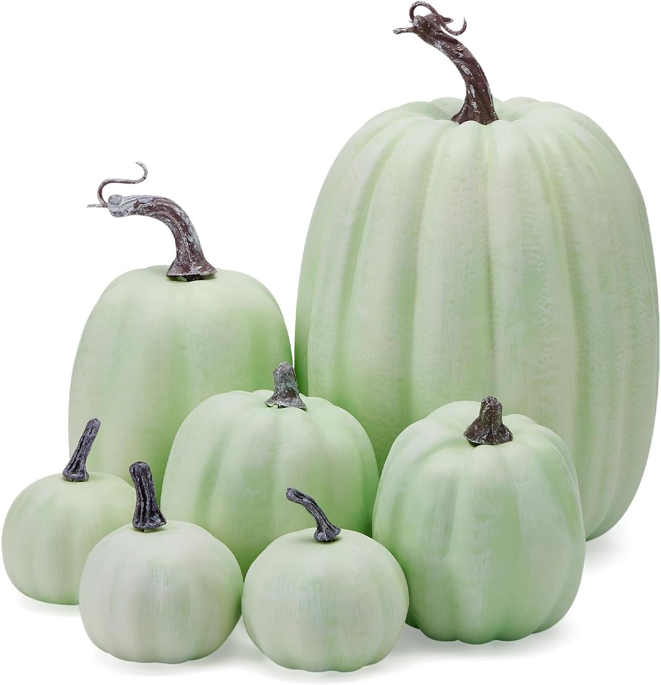 7Pcs Artificial Pumpkins Faux Foam Fall Decorations for Home