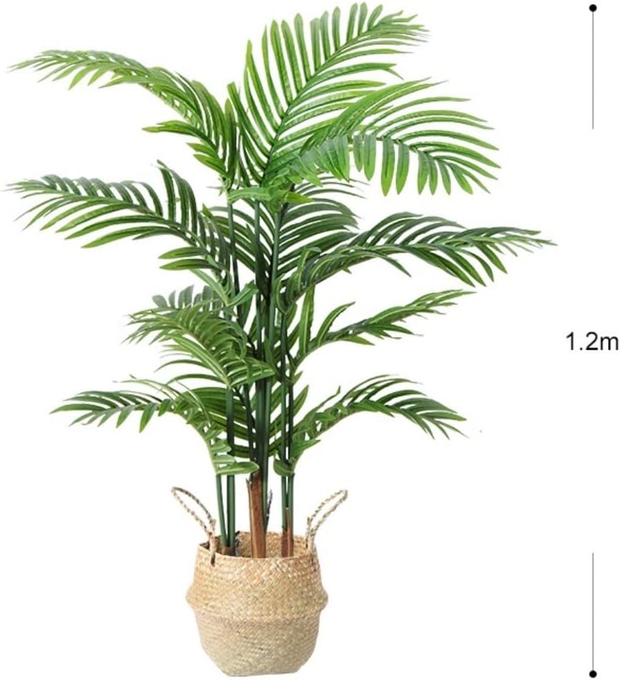 Fake Plants Artificial Tree Large Palm with Grass Basket Base 160cm