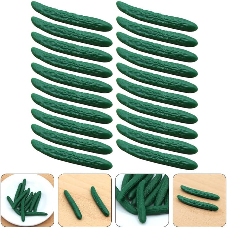 20Pcs Miniature Cucumber Models for Dollhouse Decor