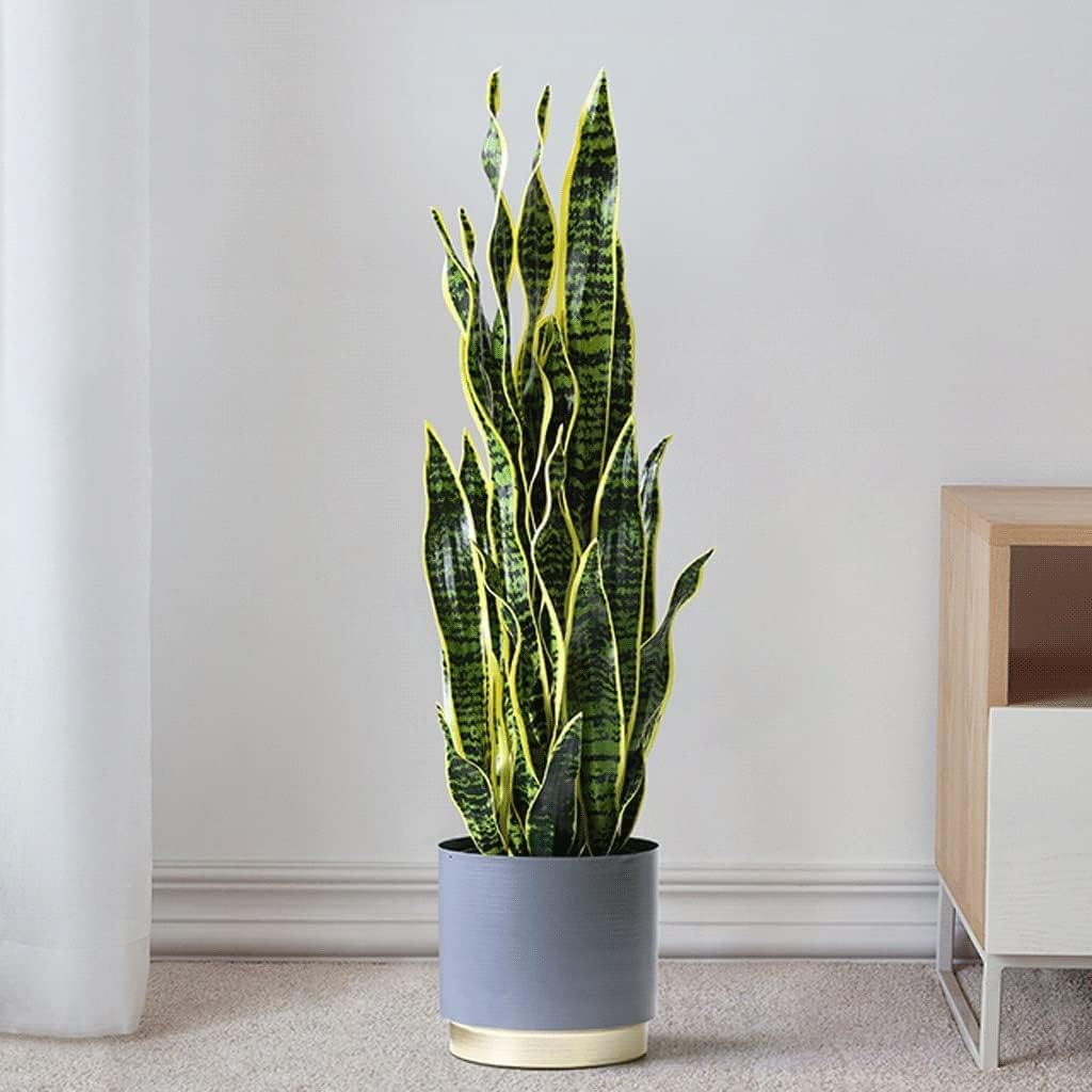 Artificial Sansevieria Tree 26 Inch with Modern Planter