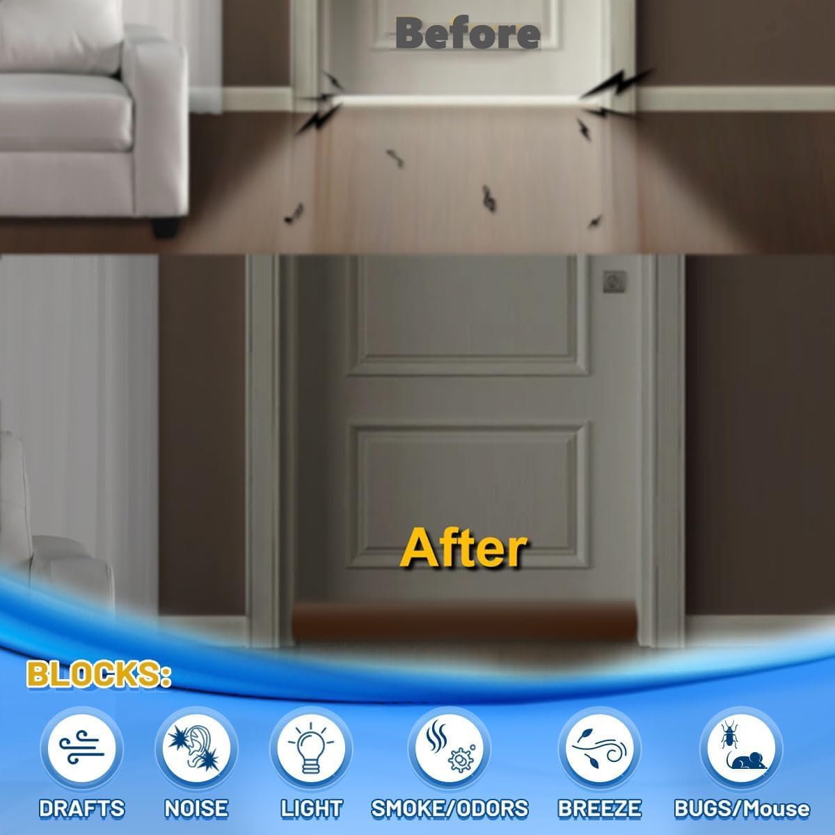 MAXTID 32 Inch Door Draft Stopper Brown