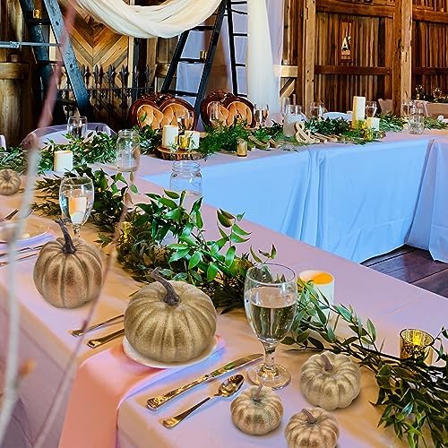 6 Pcs Gold Artificial Pumpkin Halloween Decor