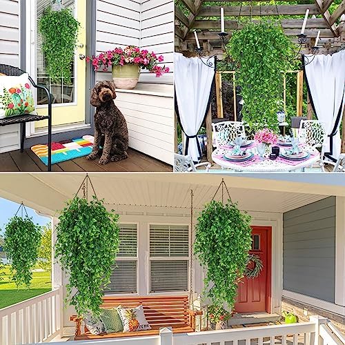 4pcs Artificial Hanging Plants 33-in Faux Ivy Vine Greenery