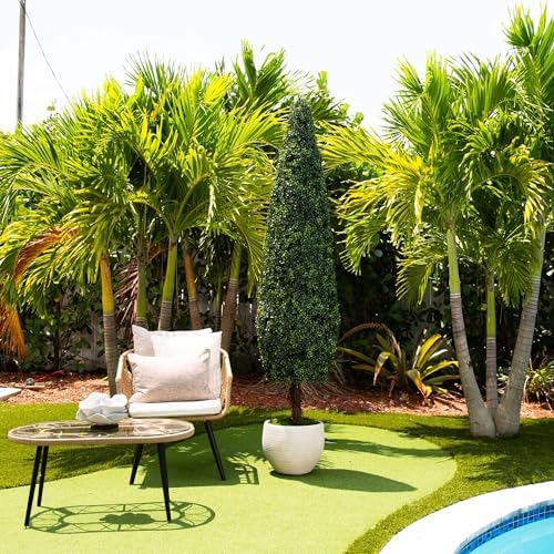 Nearly Natural 7-Foot Artificial Boxwood Topiary Tree