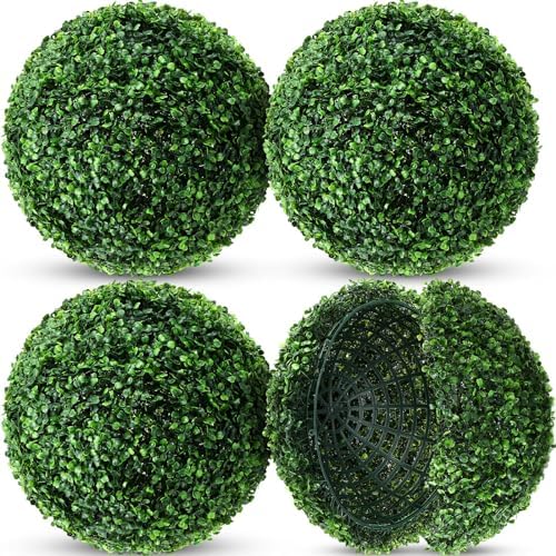 Hotop 4 Pcs 14 Inch Artificial Topiary Ball Garden Decor