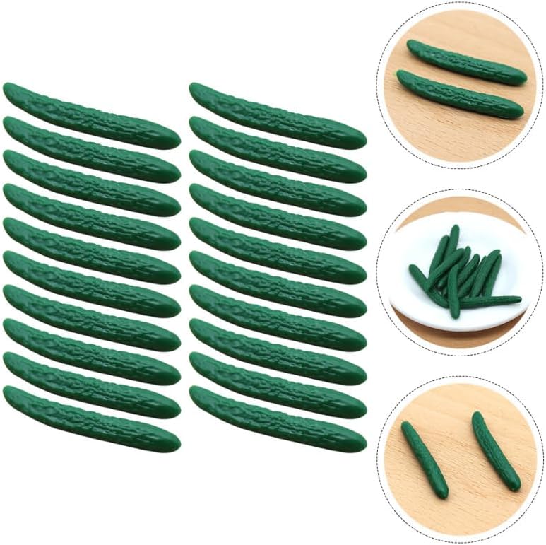 20Pcs Miniature Cucumber Models for Dollhouse Decor