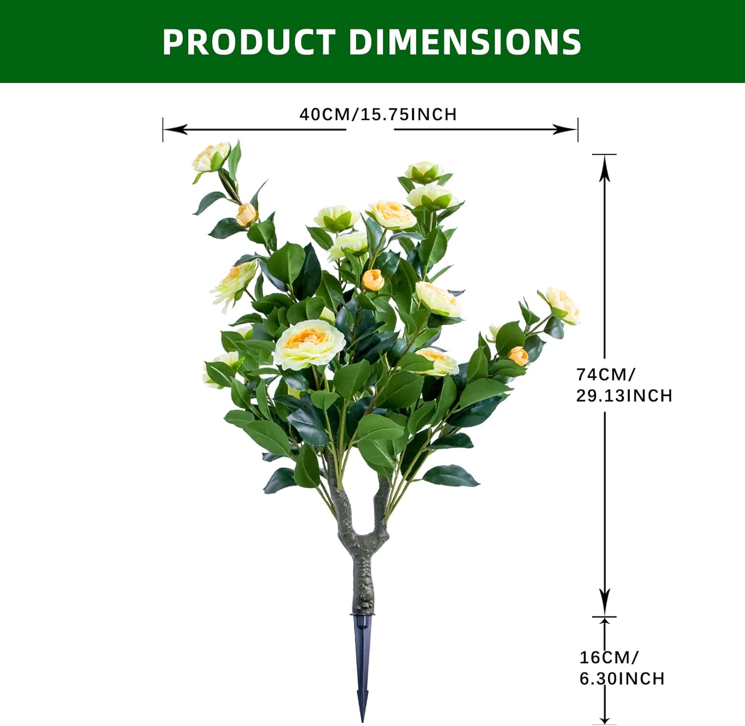 Gaderth 354 Inch Artificial Topiary Tree Set Yellow Camellia