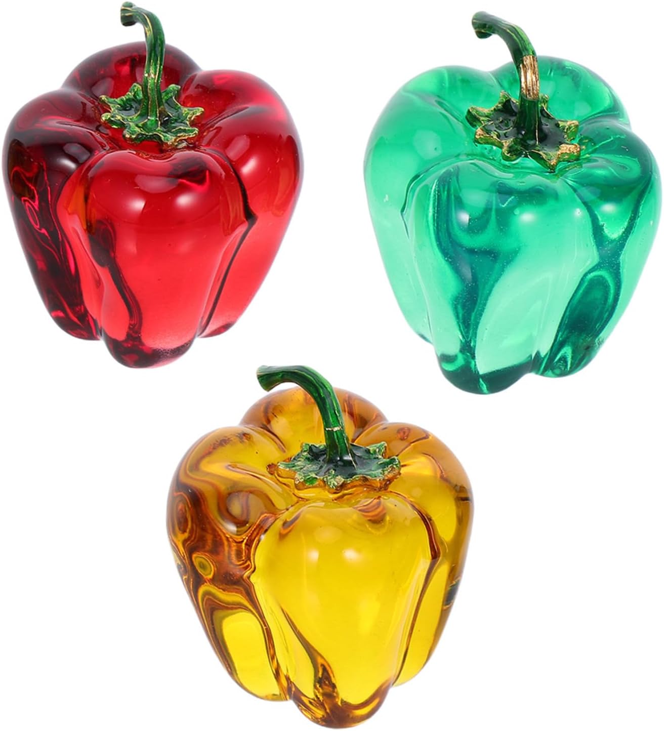 Zerodeko 3pcs Crystal Chili Pepper Figurines