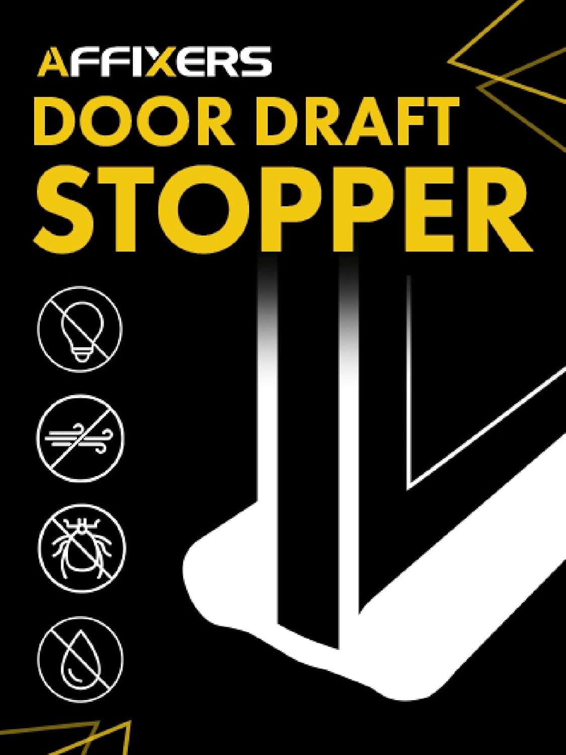 Affixers Under Door Draft Stopper 36 Inch Black
