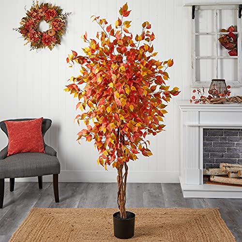 Nearly Natural 6ft Autumn Ficus Artificial Tree