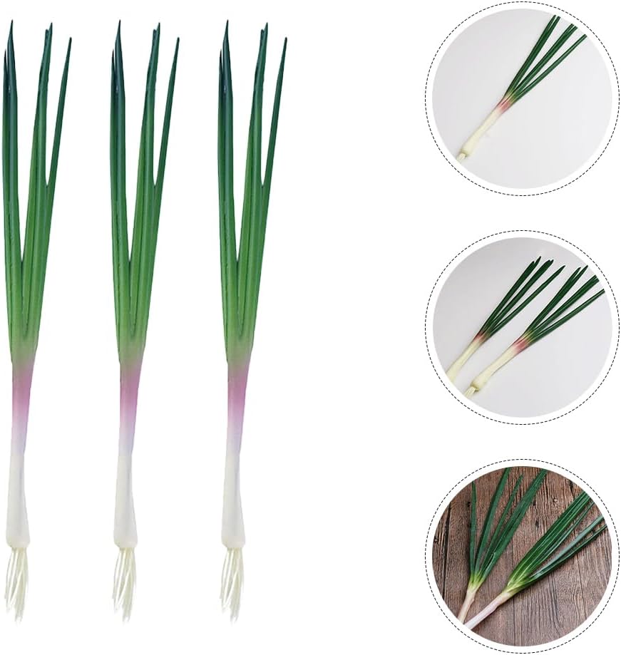 LOGOFUN 3pcs Artificial Green Scallions Photo Prop