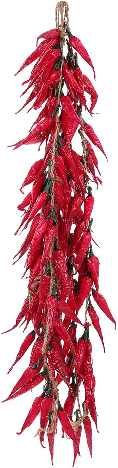 Happyyami 5pcs Artificial Chili Peppers Hanging Decorations