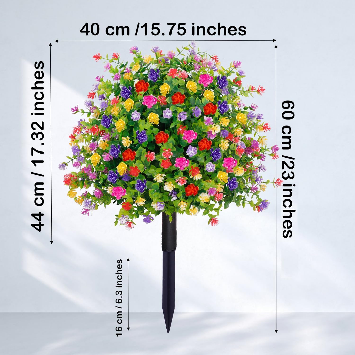 2 Pack Artificial Topiary Ball Trees with Ground Spike