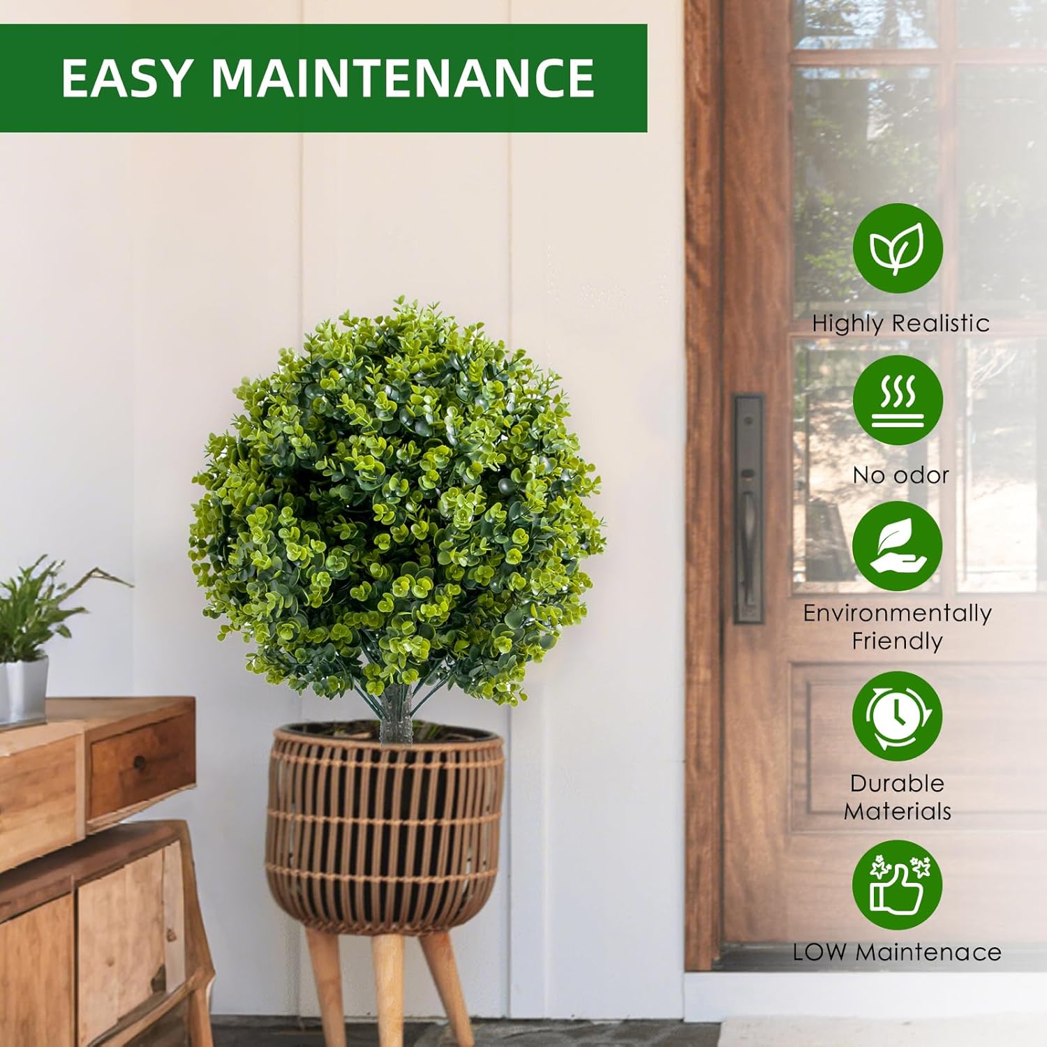 MegaChoice Artificial Topiary Ball Tree Set of 2 236 Inch