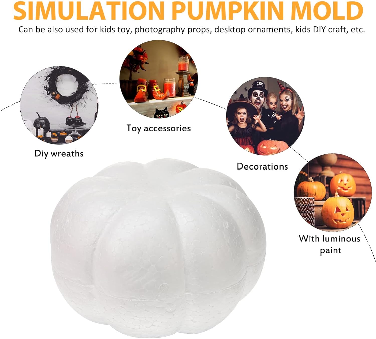 White Foam Pumpkins for Halloween and Fall Decor