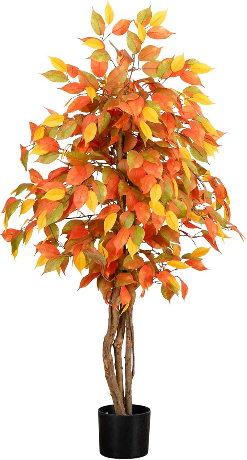 Nearly Natural 3ft Autumn Ficus Artificial Tree