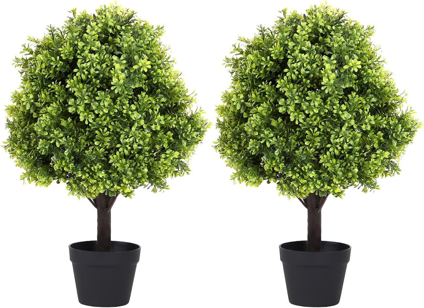 27 Inch Realistic Artificial Boxwood Topiary Set of 2