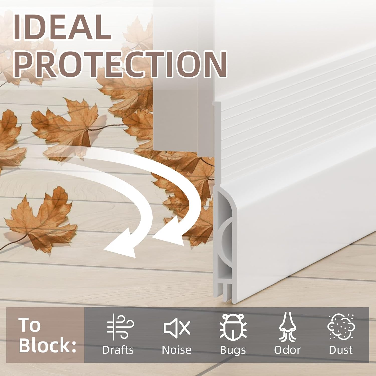 White Door Draft Stopper 39 Inches Heavy Duty