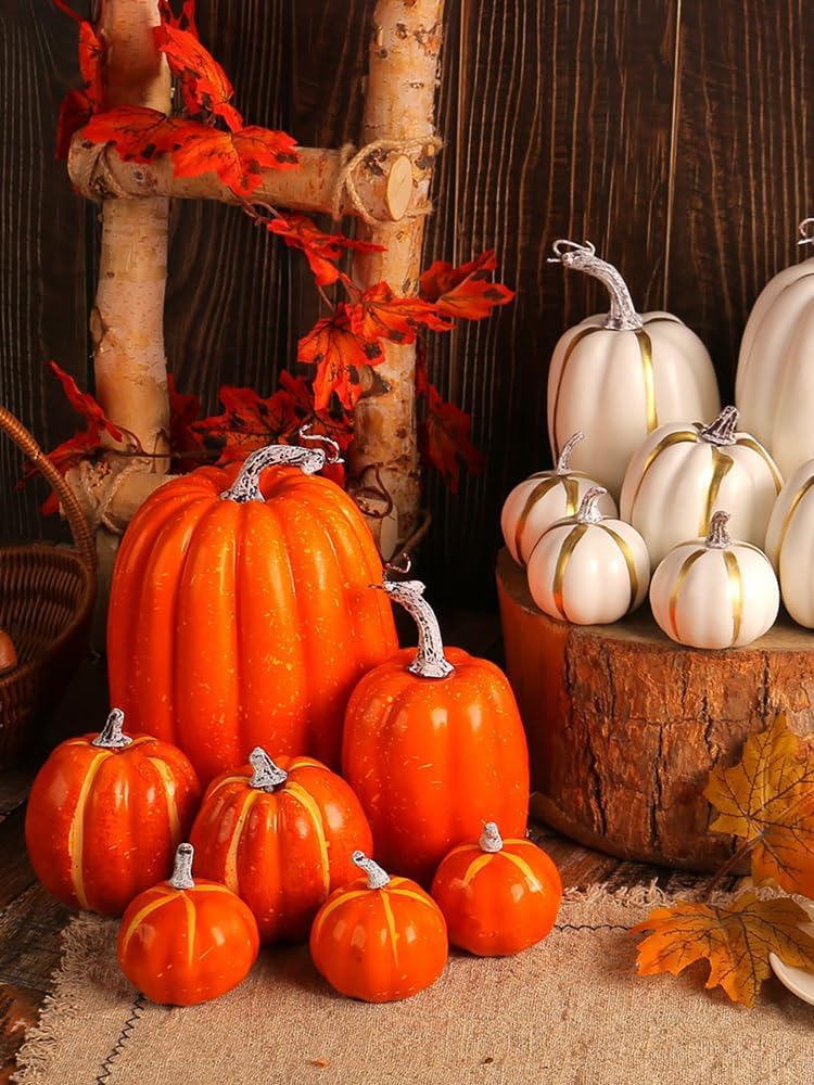 Keebgyy Halloween Pumpkin Ornament Set