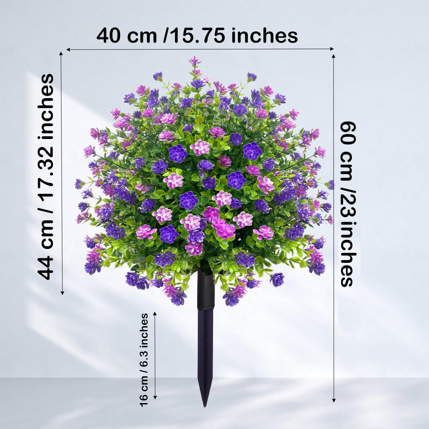 2 Pack Artificial Boxwood Topiary Ball Trees Purple