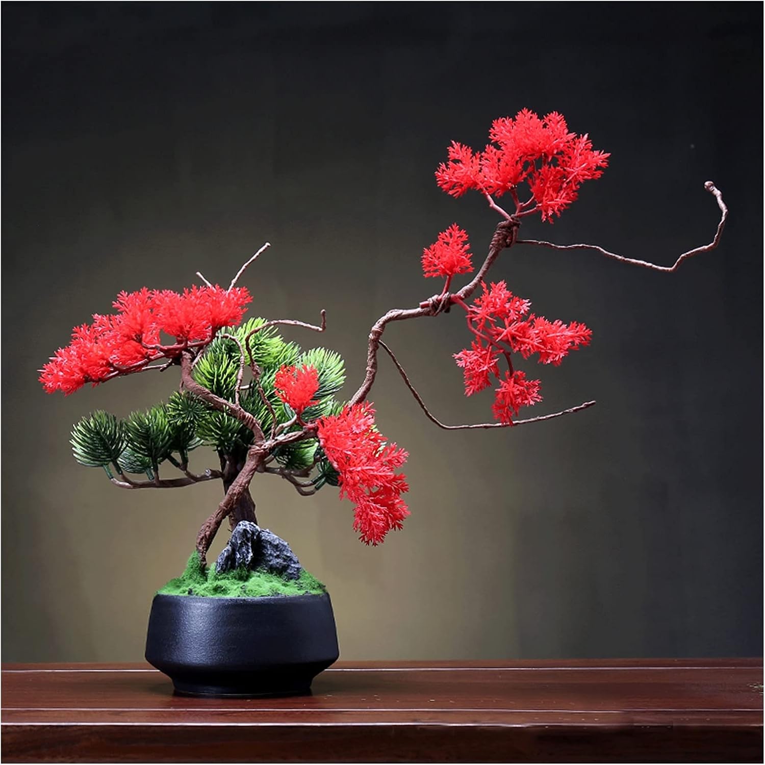 Artificial Pine Bonsai Tree 18 Inches Decorative Potted Plant