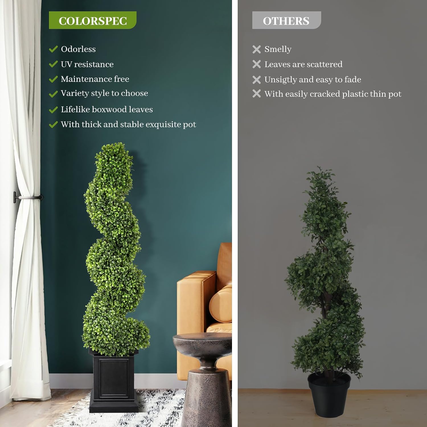 Artificial Boxwood Spiral Topiary Tree 35ft Tall
