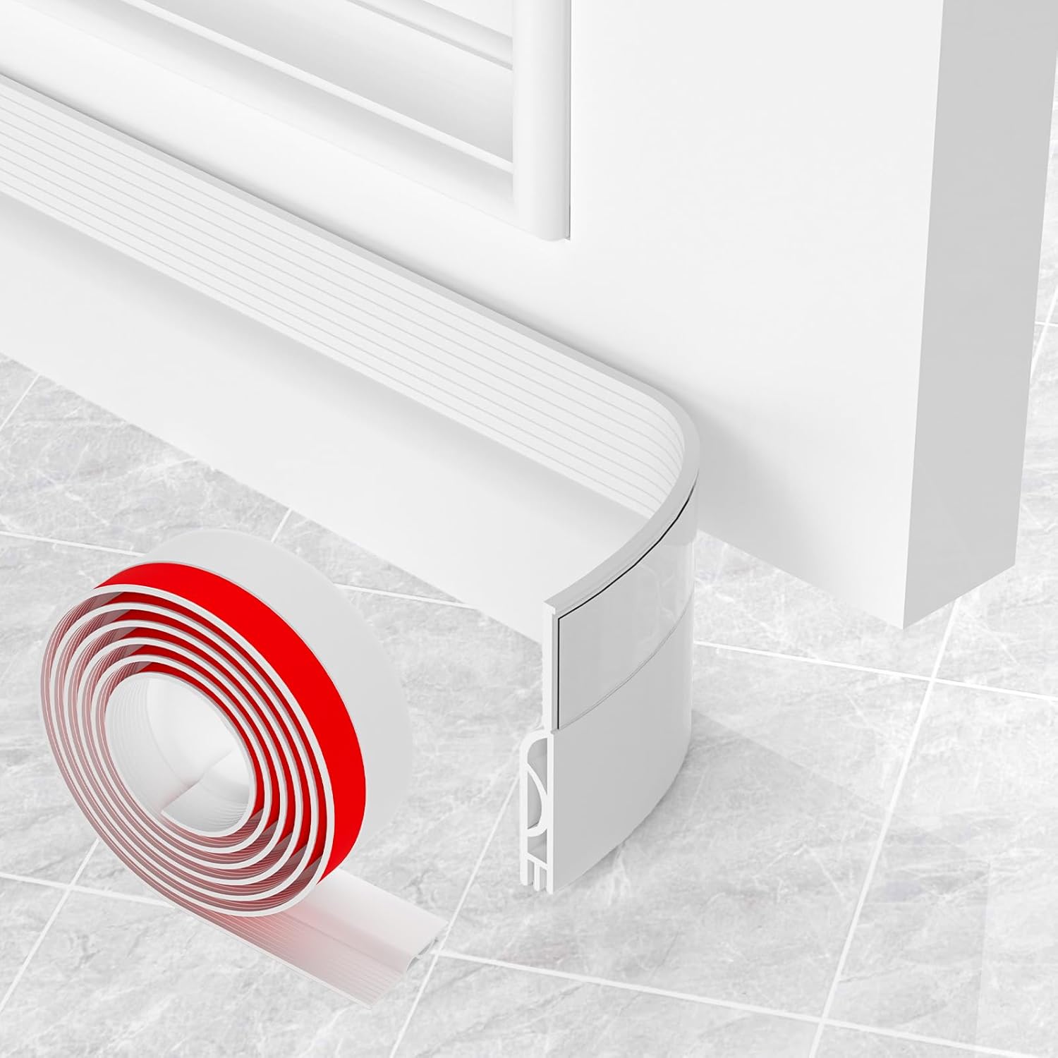 White Door Draft Stopper 39 Inches Heavy Duty