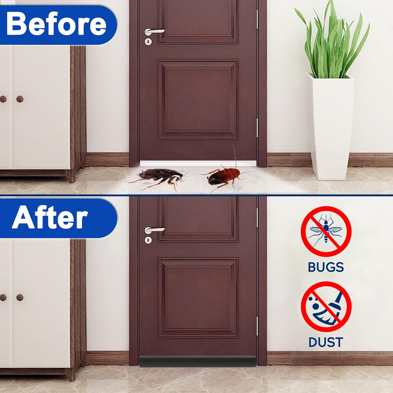 Bestong Adjustable Under Door Draft Stopper 32 Inch