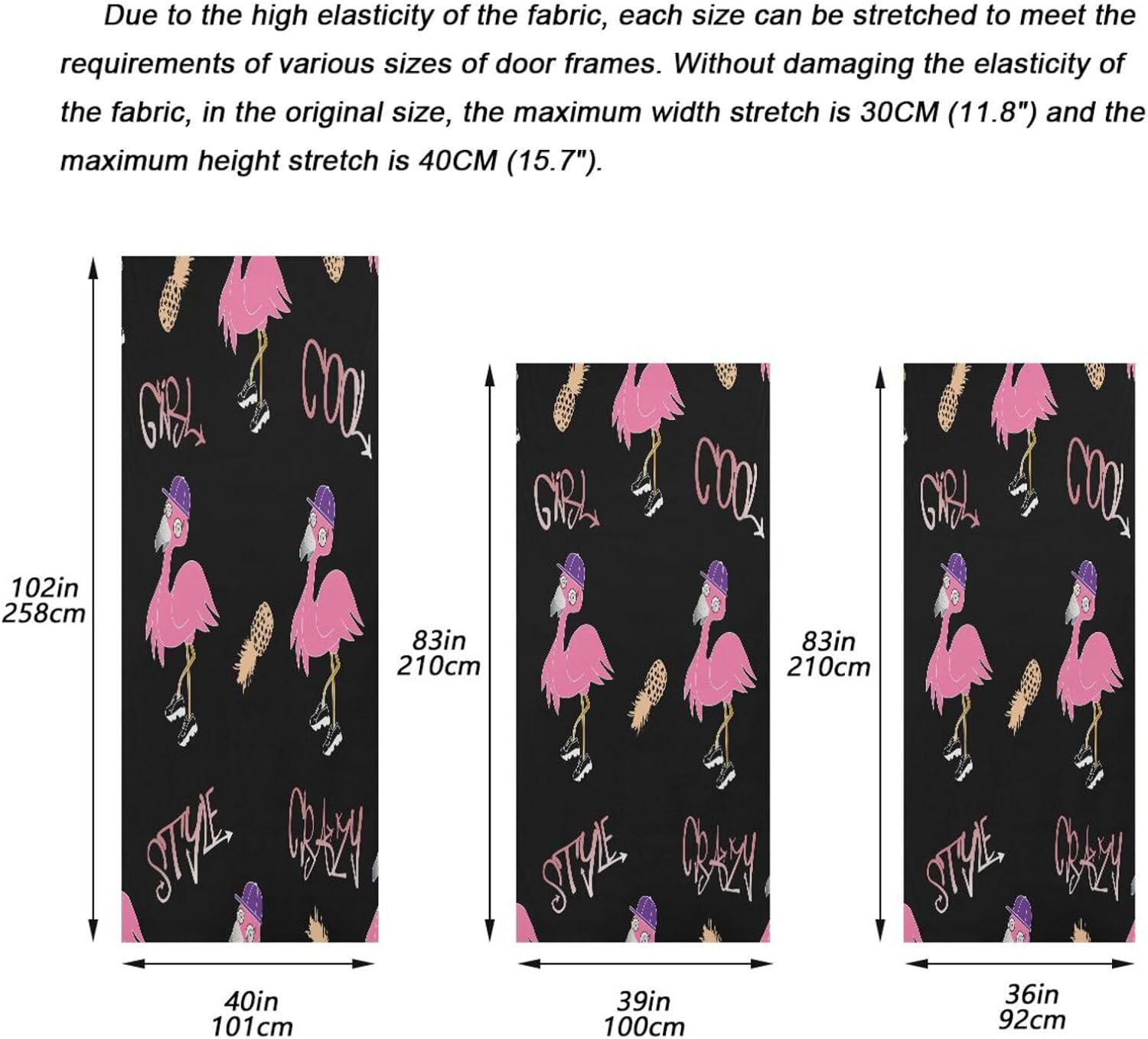 Susiyo Black Flamingos Halloween Door Cover