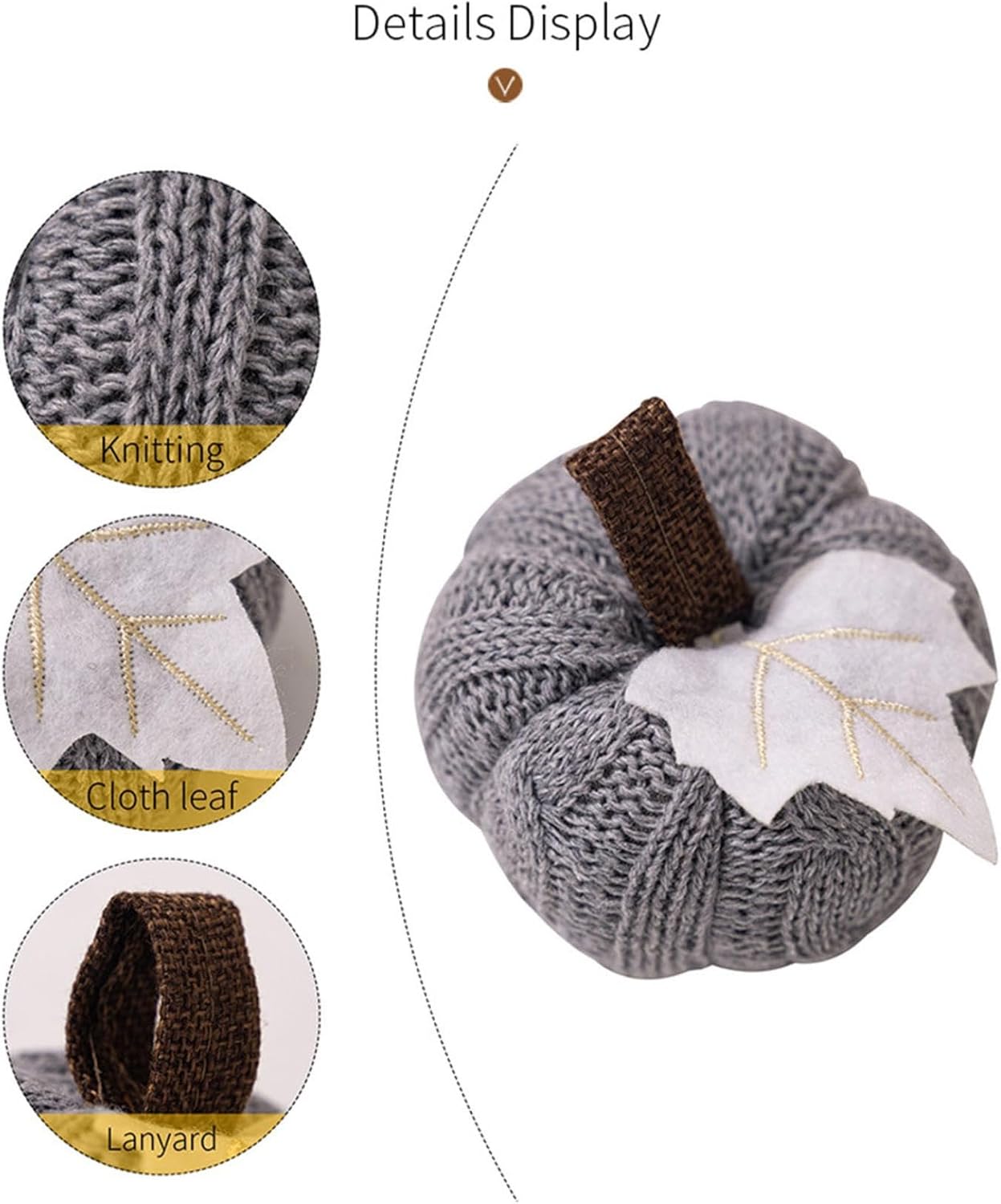 Mini Knit Pumpkin Decor 4 Inch Artificial Fall Centerpiece