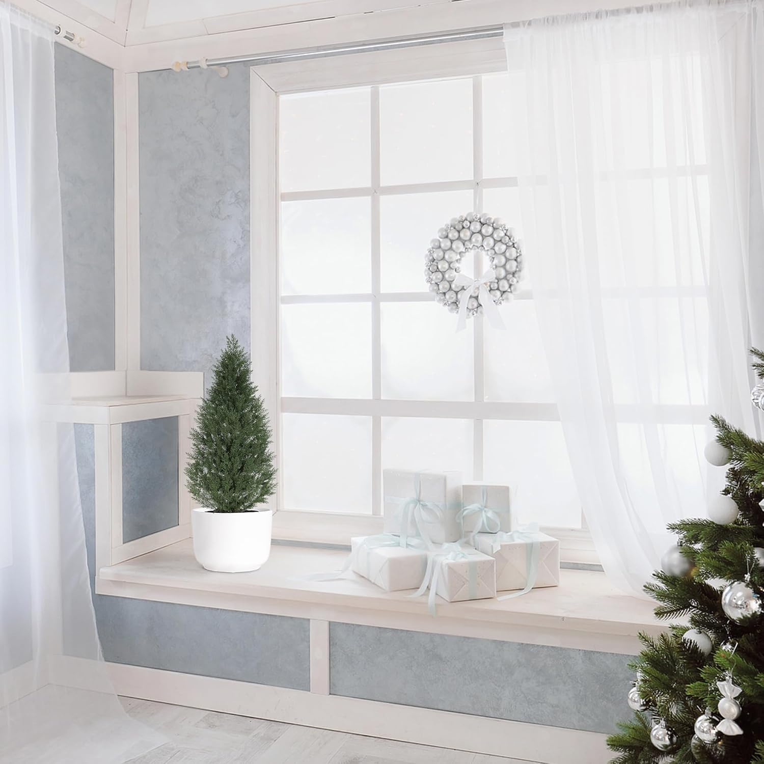 GarveeHome 3 Ft Artificial Cedar Trees Set of 2