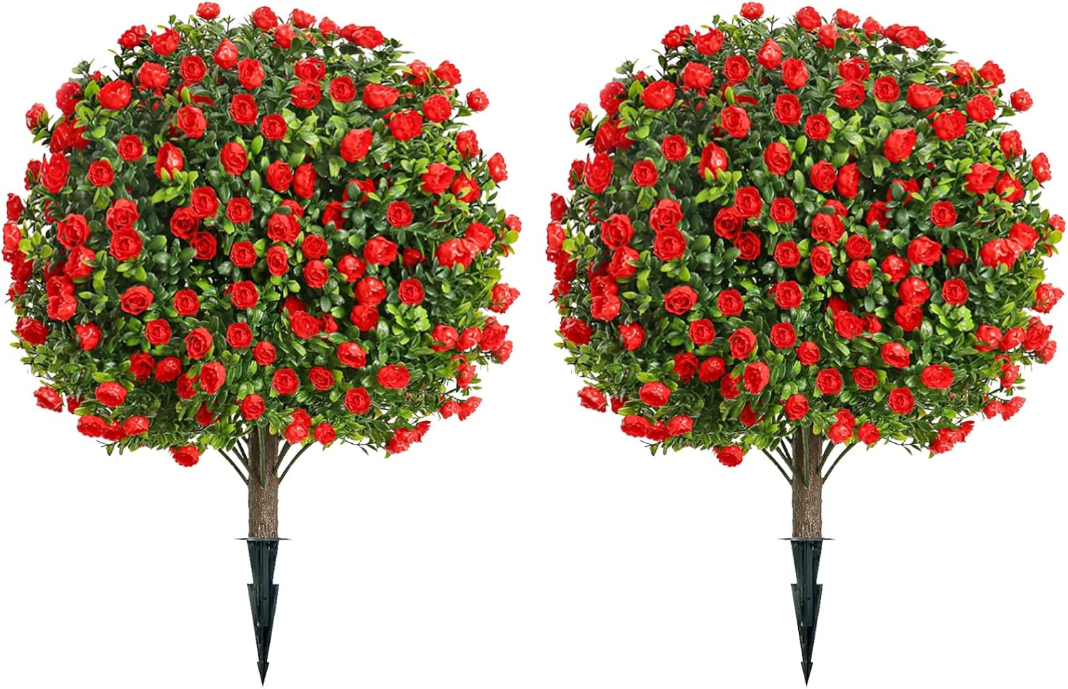 Artificial Rose Topiary with Ground Spikes UV Resistant 236 Inch
