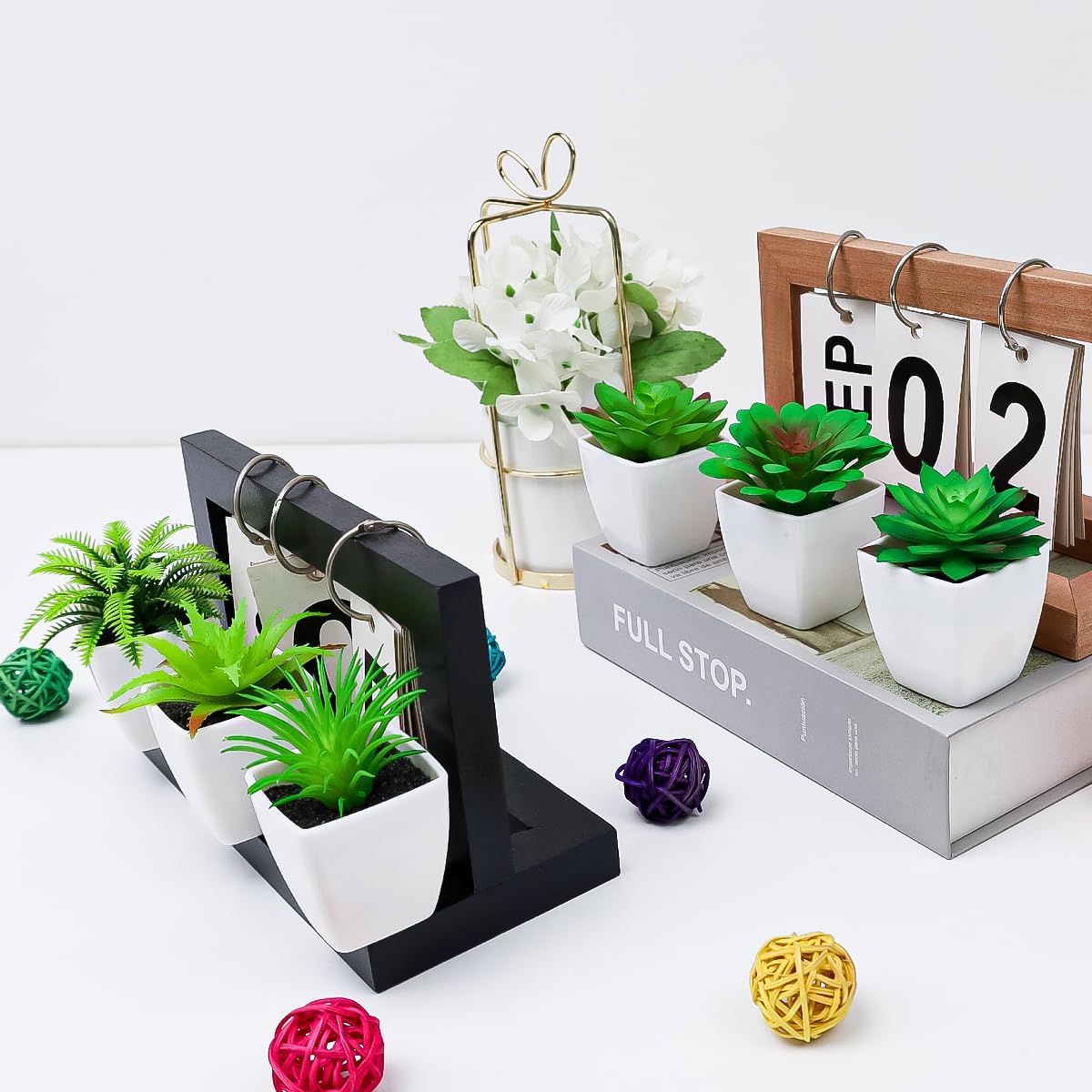 6pcs Artificial Succulent Plants Indoor Decor in Pots