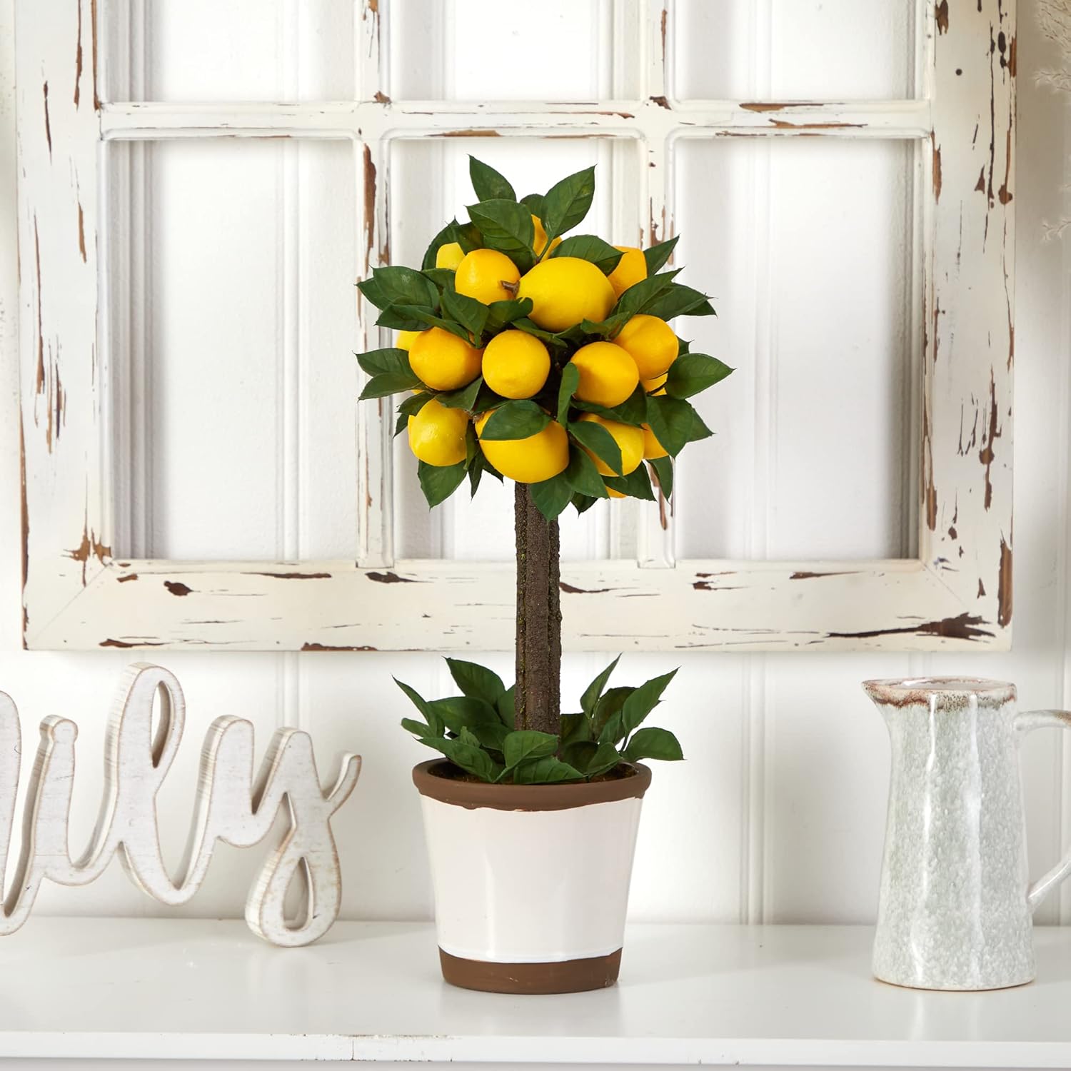 Nearly Natural Lemon Ball Topiary Arrangement 195x85x875