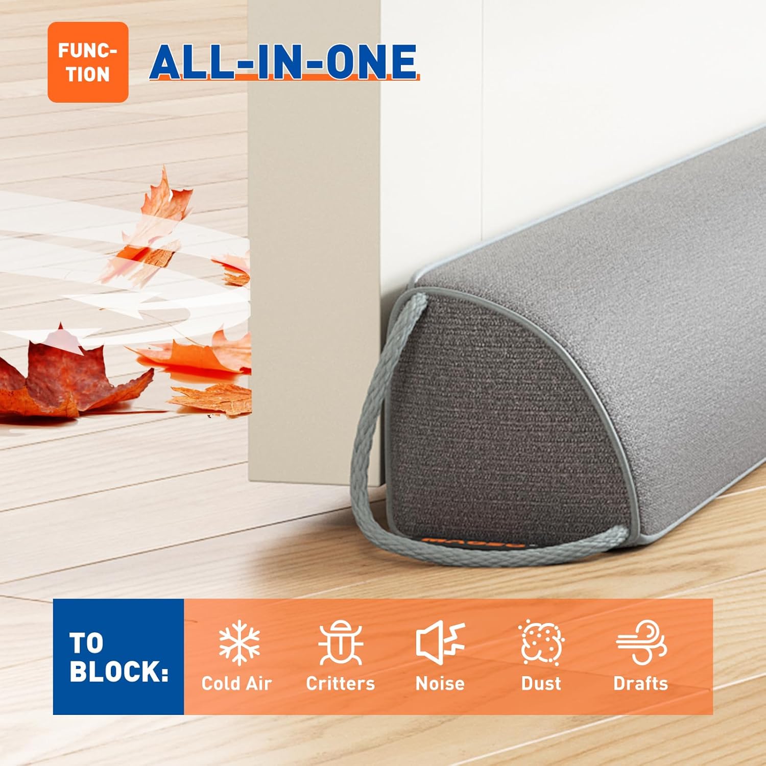 MAGZO Door Draft Stopper 36 Inches Gray