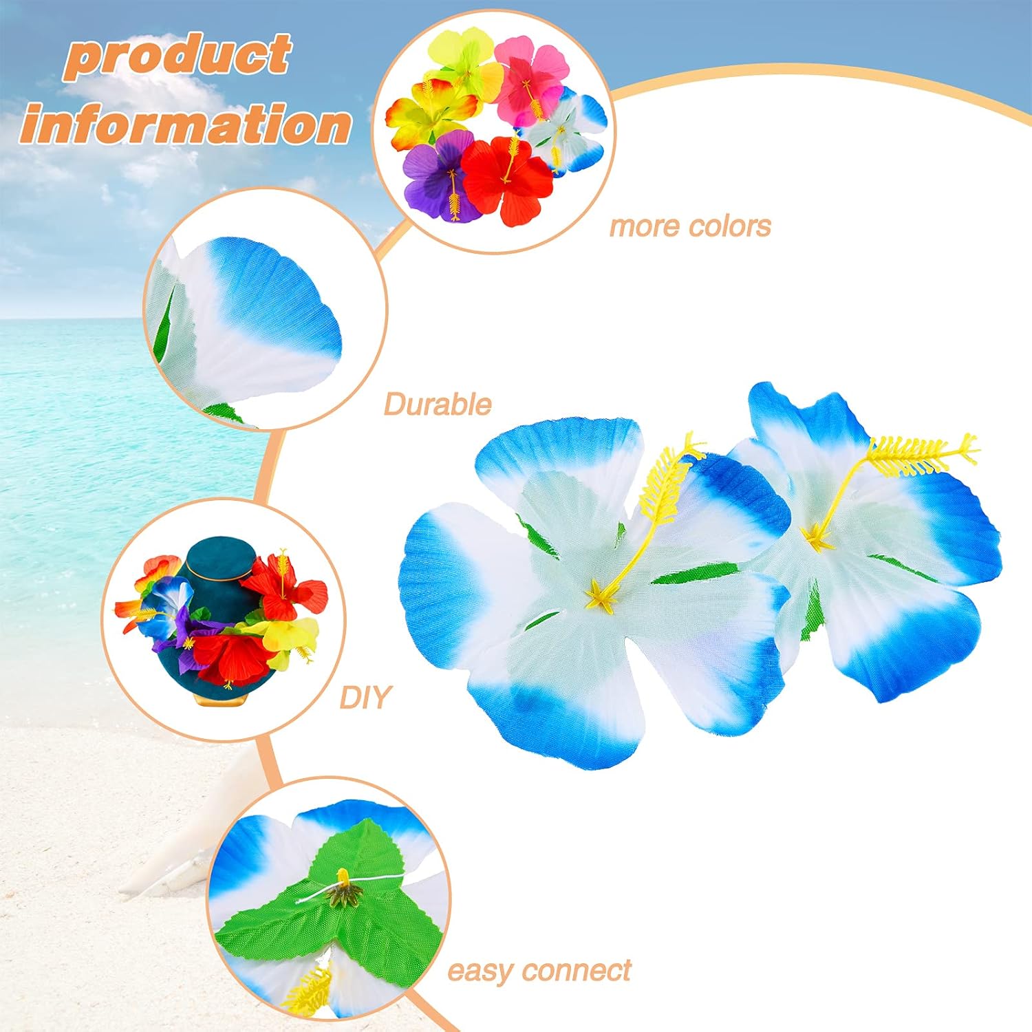 WILLBOND 120 Piece Hibiscus Flowers Decor Set