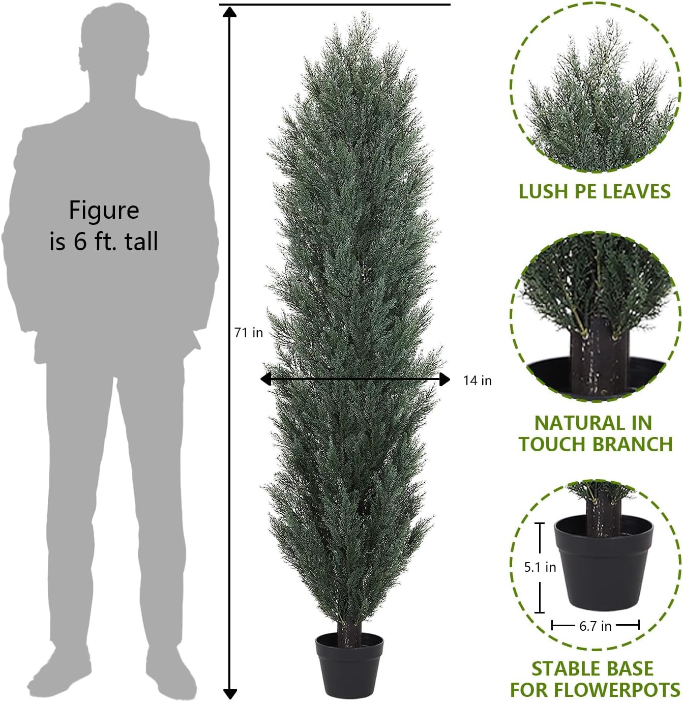 THE BLOOM TIMES 6ft Artificial Topiary Trees Set of 2