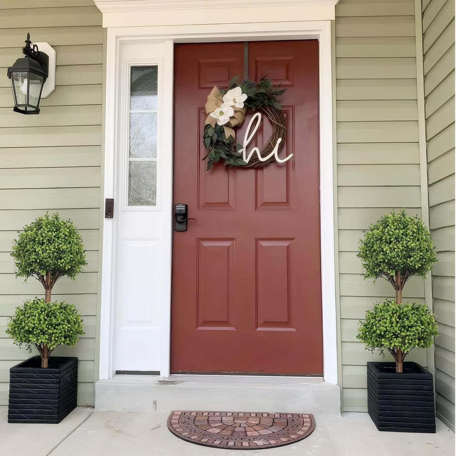 THE BLOOM TIMES 40 Artificial Boxwood Topiary Double Ball Set of 2