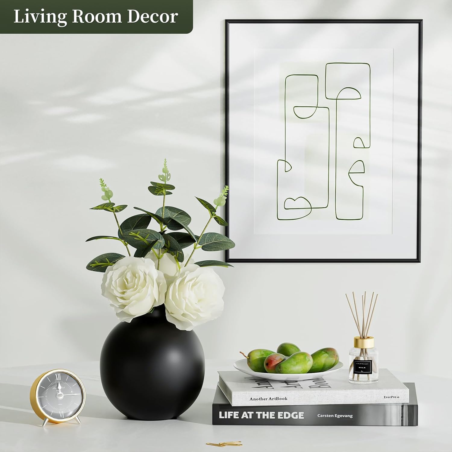 Artificial Flowers with Ceramic Vase Set of 2