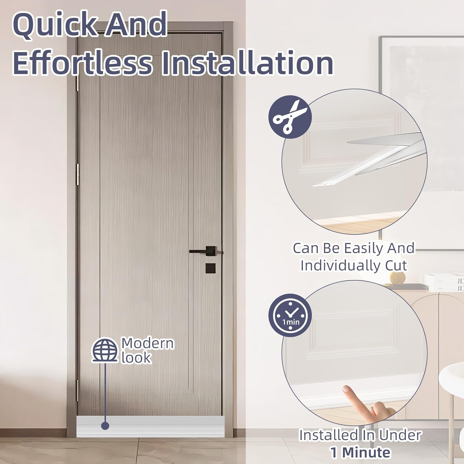 OXRQ Door Draft Stopper 78 Inch Transparent Seal