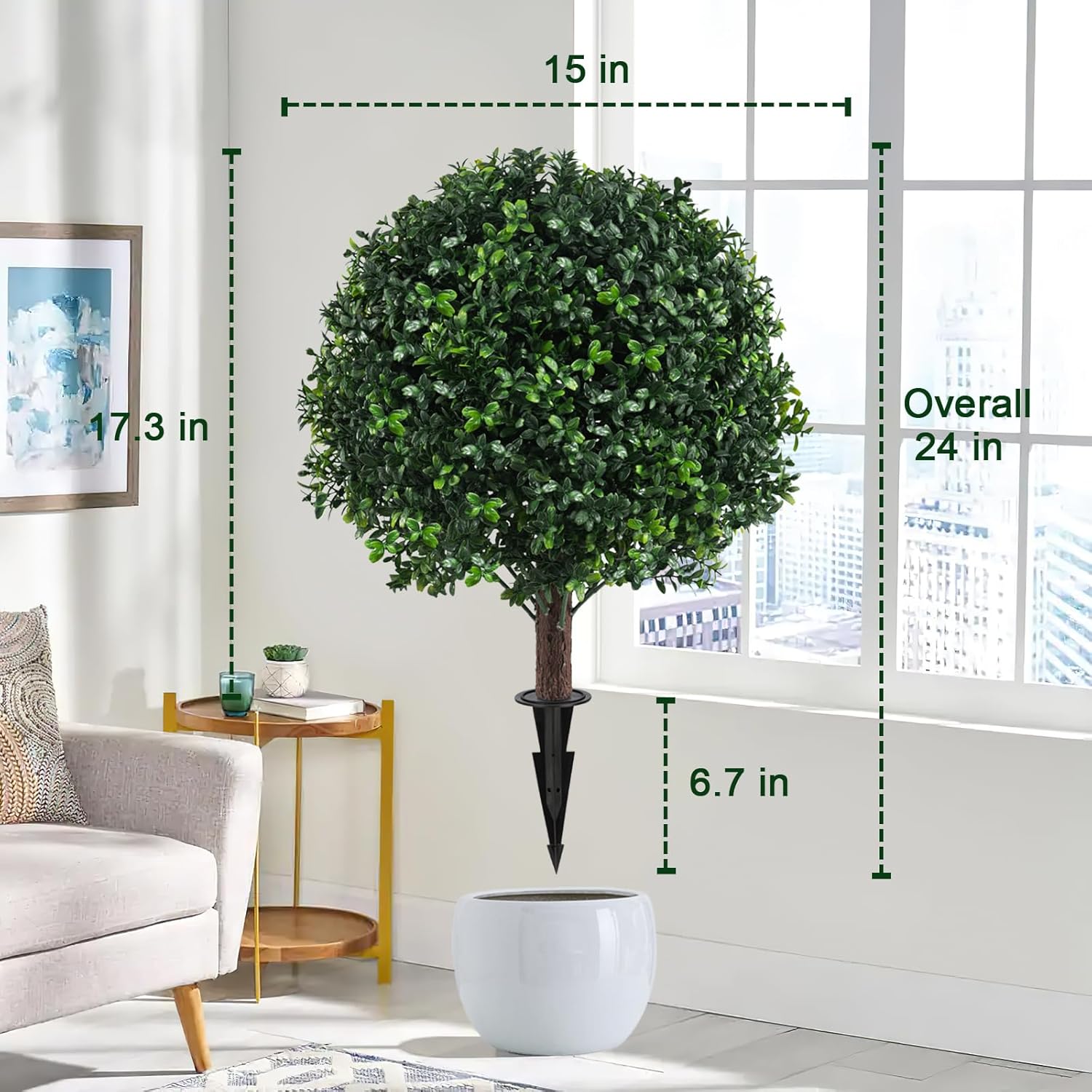 Artificial Boxwood Topiary Ball Set of 2 UV Resistant